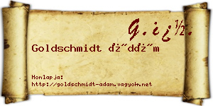 Goldschmidt Ádám névjegykártya