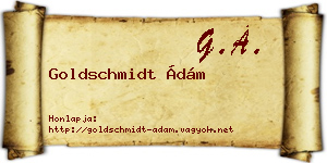 Goldschmidt Ádám névjegykártya